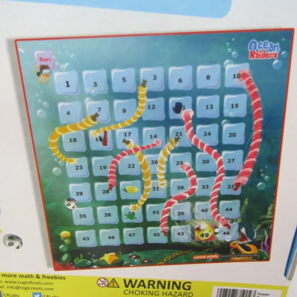 Logic Roots Ocean Raiders & Feed My Pets Board Games STEM Math Learning Set